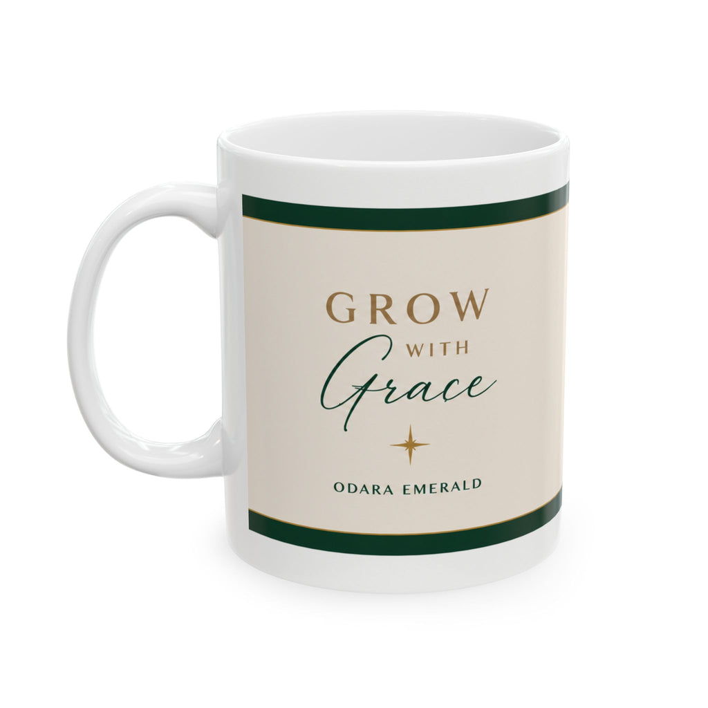 Grow With Grace Ceramic Mug | Inspirational Coffee Mug | Mindful Morning Cup
