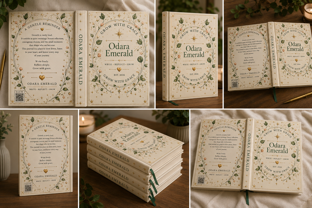 Grow With Grace Hardcover Journal | Botanical Reflection Journal